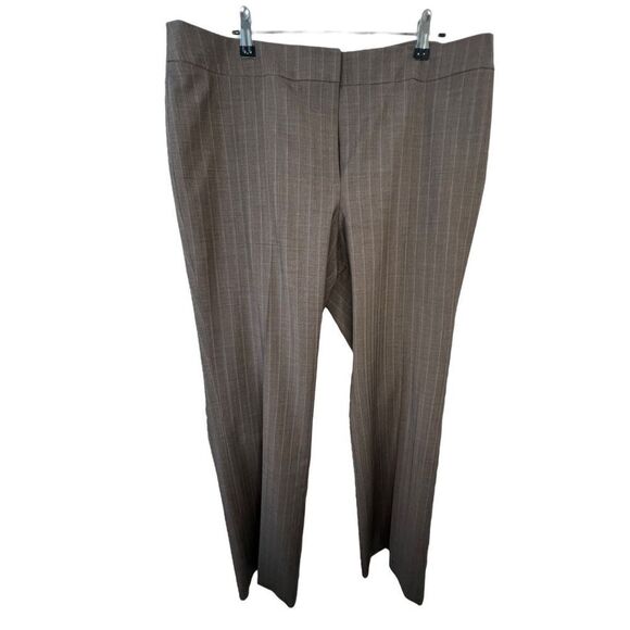 Classiques Entier Brown Professional Tapered Pinstripe Pants - Picture 1 of 5